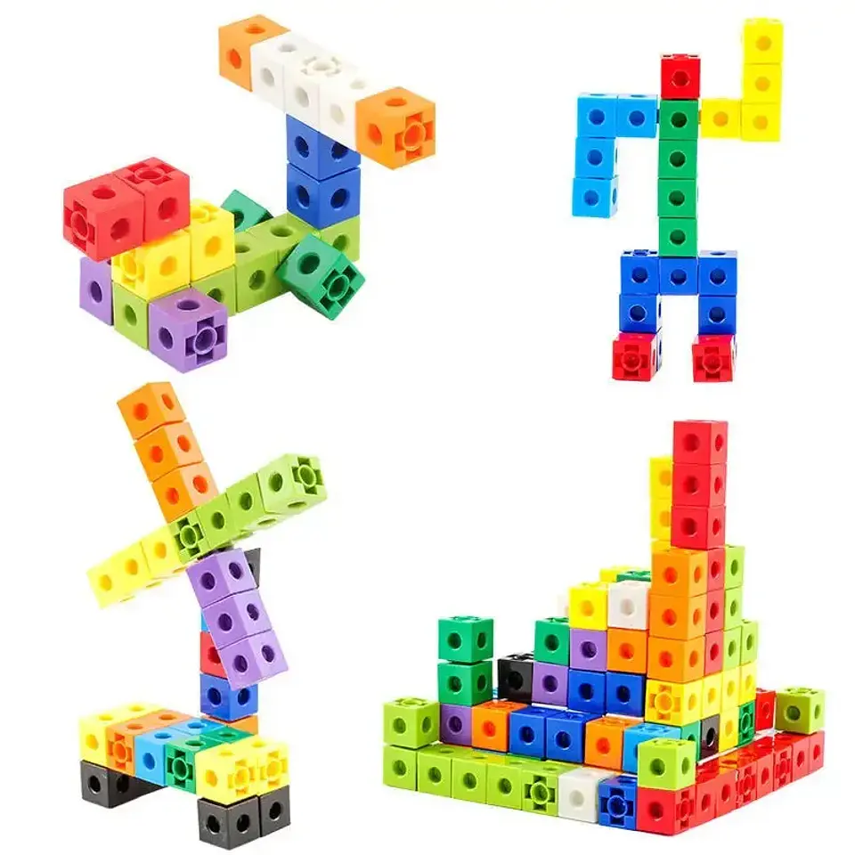 100-Piece Math Linking Cubes Educational Counting & Stacking Blocks for Kids 7