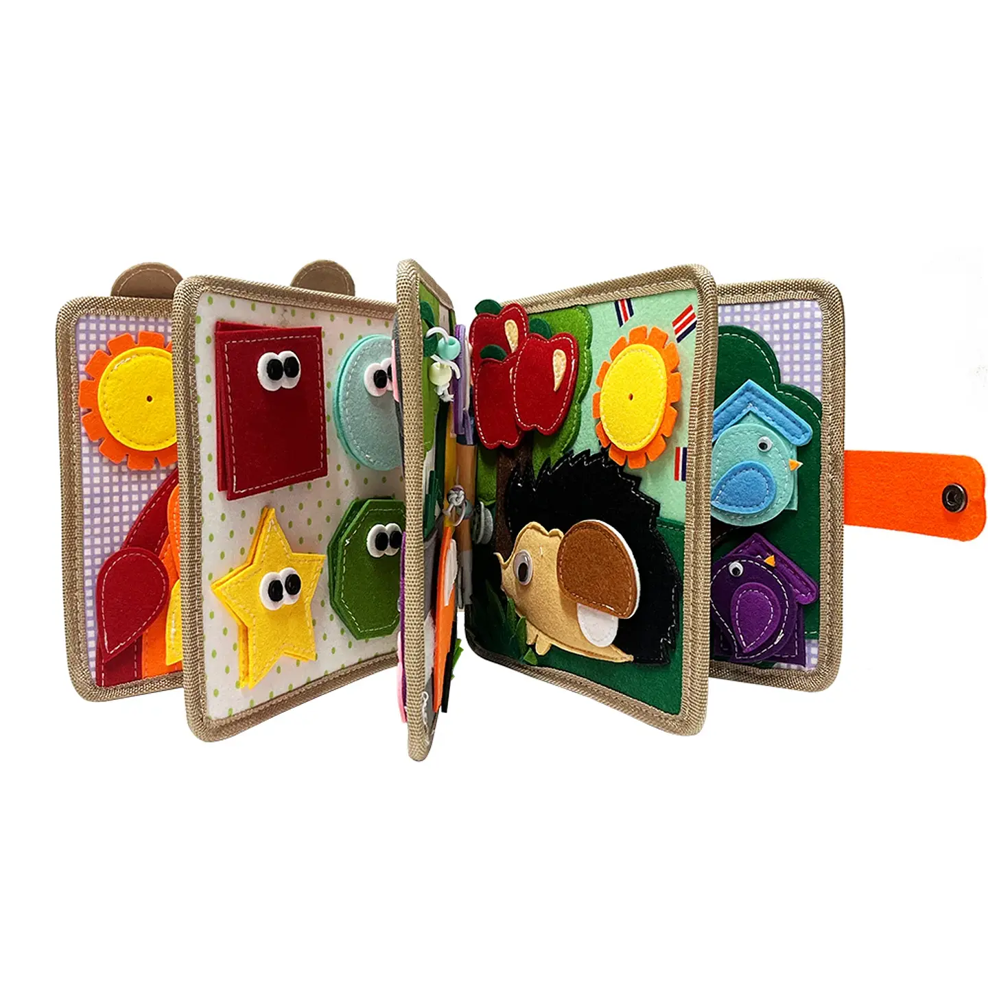 Felt Busy Book Montessori Giraffe Quiet Book for Fine Motor Skills 11