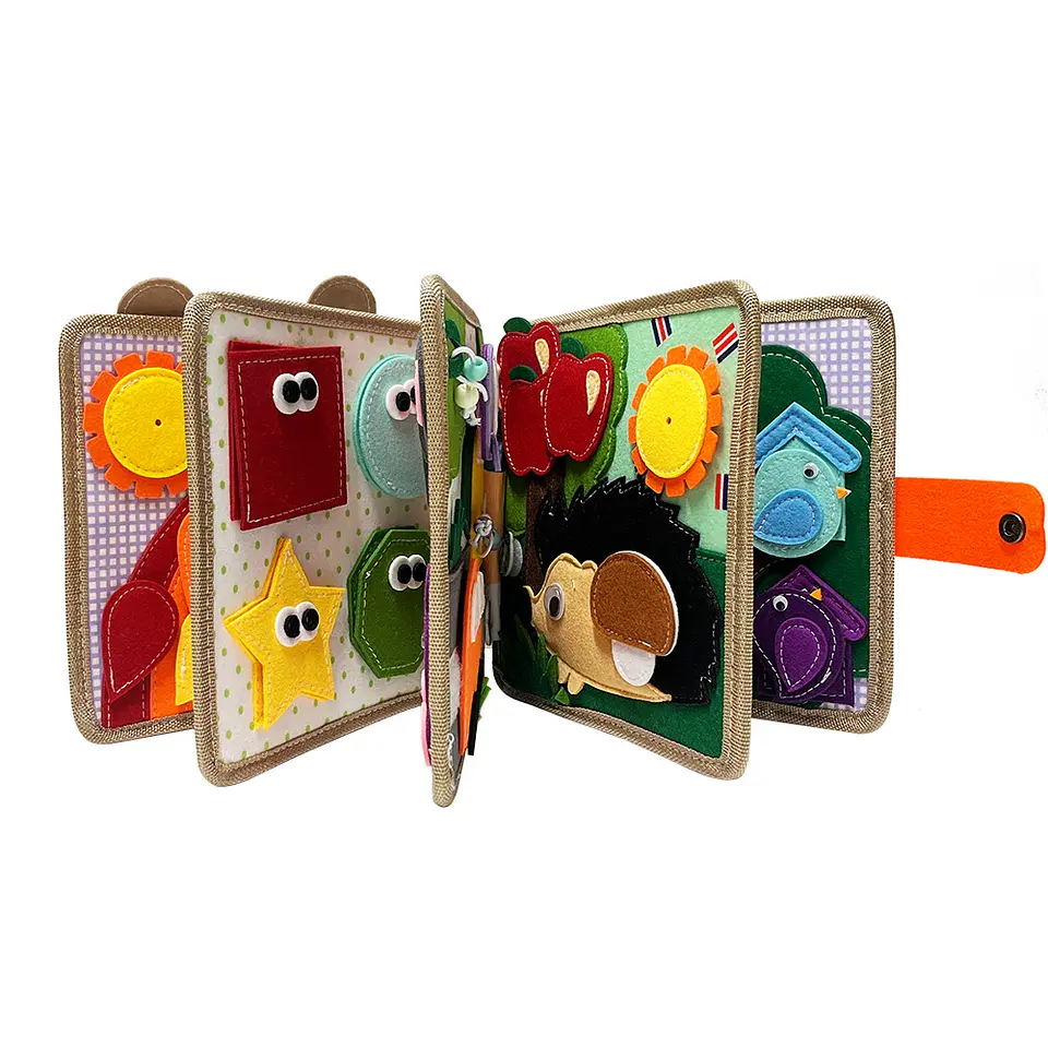 Felt Busy Book Montessori Giraffe Quiet Book for Fine Motor Skills 11