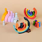 Silicone Building Blocks – Montessori Rainbow Soft Stacking Toy for Babies - Thumbnail 5