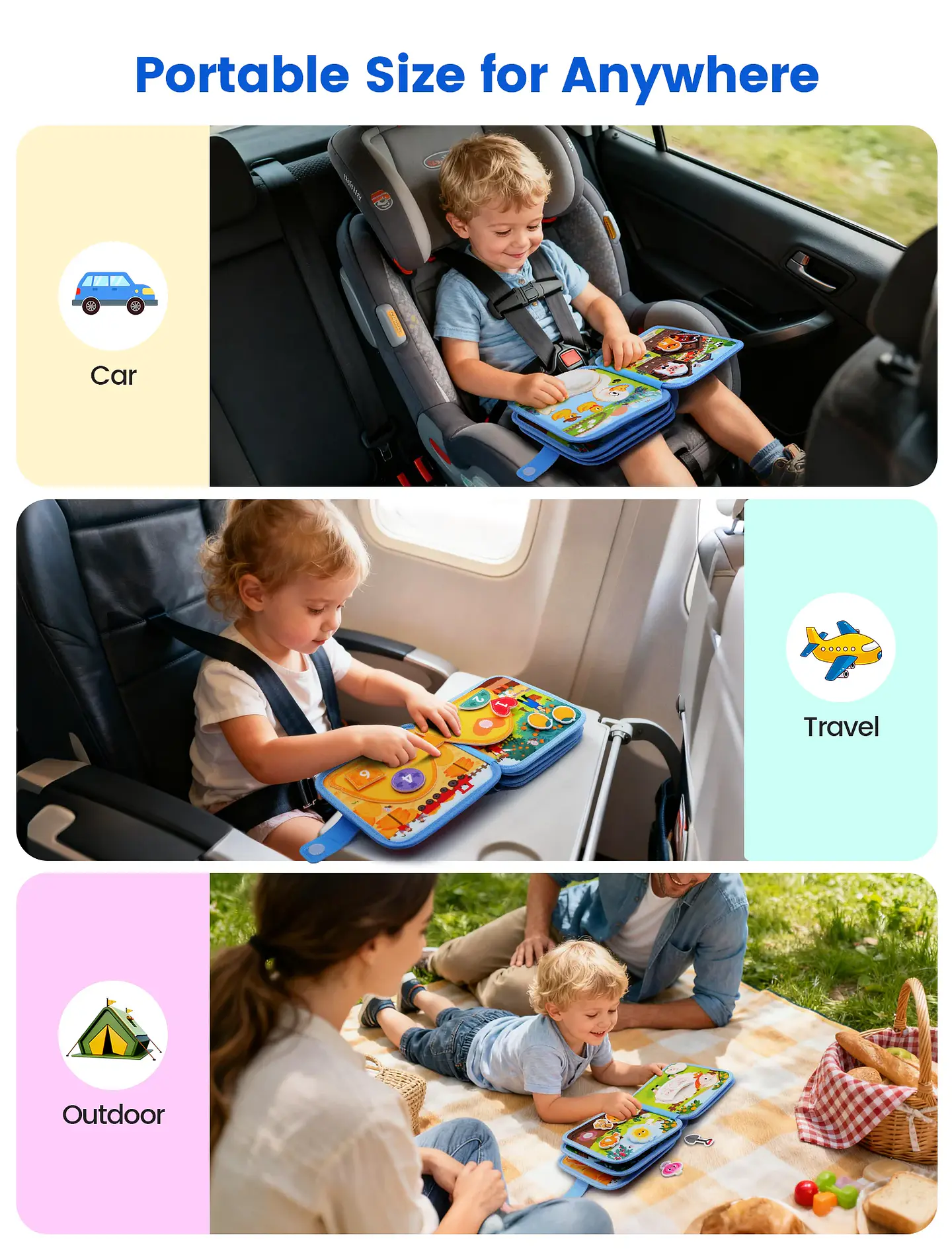3D Farm Busy Board Quiet Book – Montessori Felt Activity Book for Fine Motor Skills & Early Learning 8