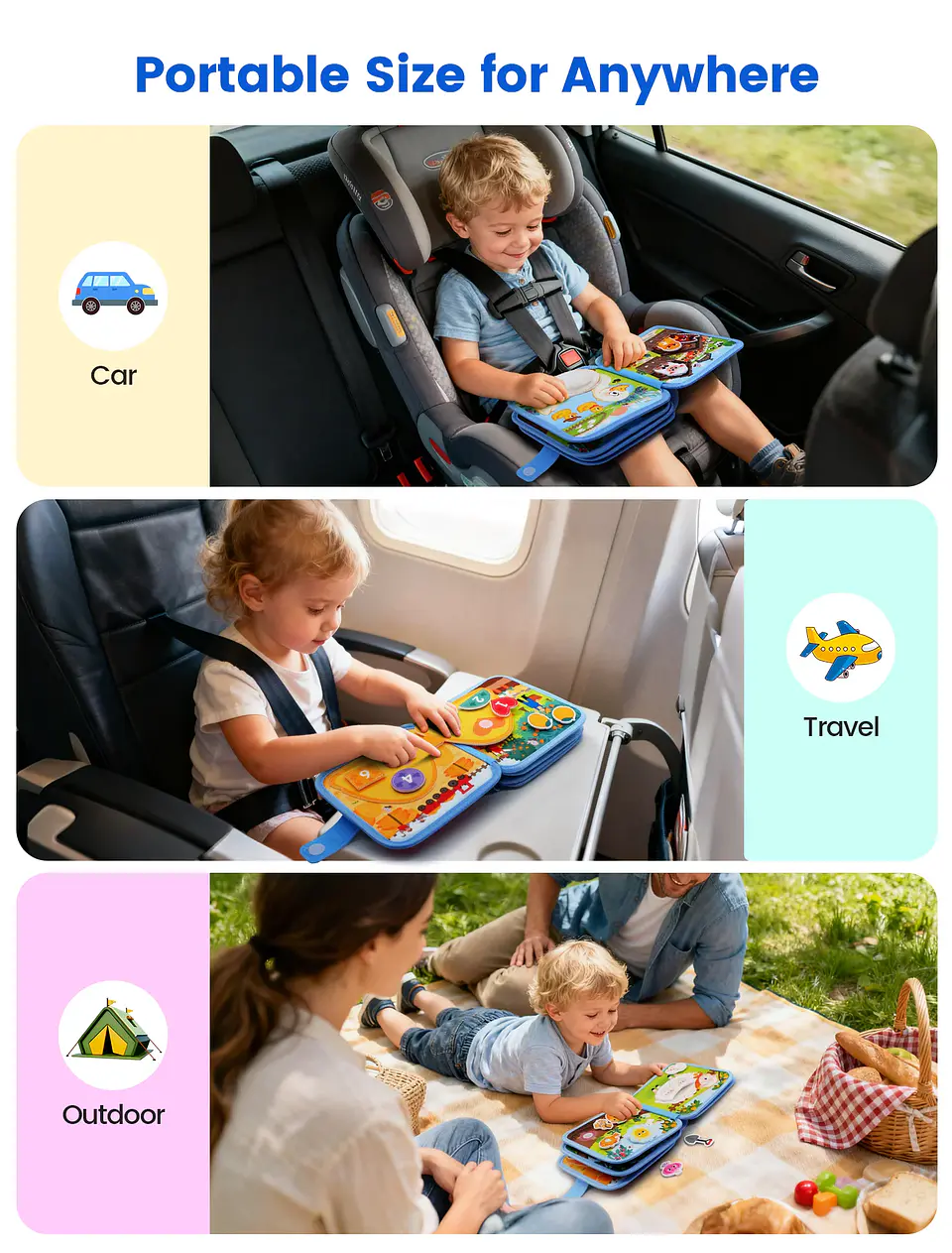 3D Farm Busy Board Quiet Book – Montessori Felt Activity Book for Fine Motor Skills & Early Learning 8