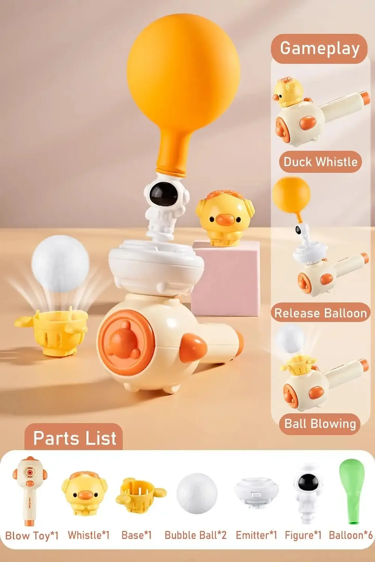 Breathing Exercise Toy Montessori 3-in-1 Blowing Ball & Whistle Sensory Toy 8