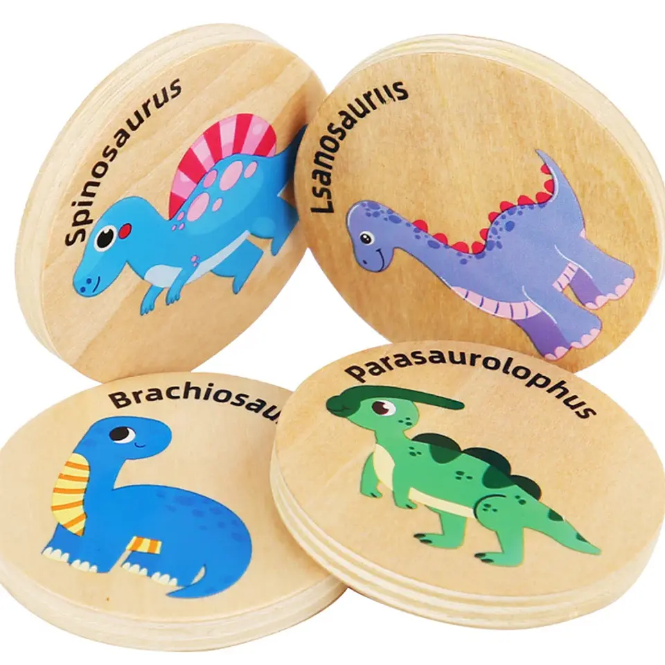 Memory Matching Puzzle  Montessori Wooden Cognitive Matching Board for Kids 10