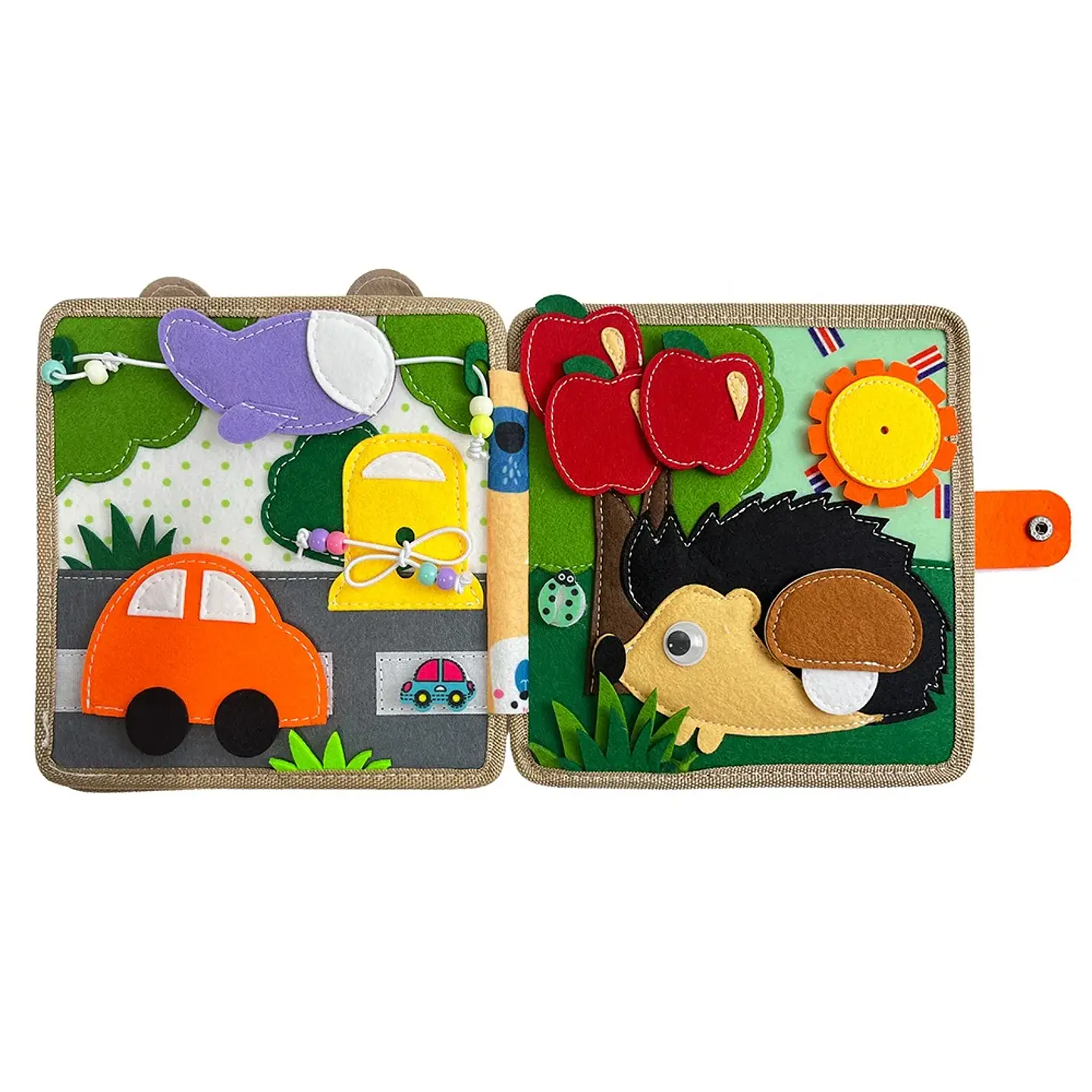 Felt Busy Book Montessori Giraffe Quiet Book for Fine Motor Skills 14