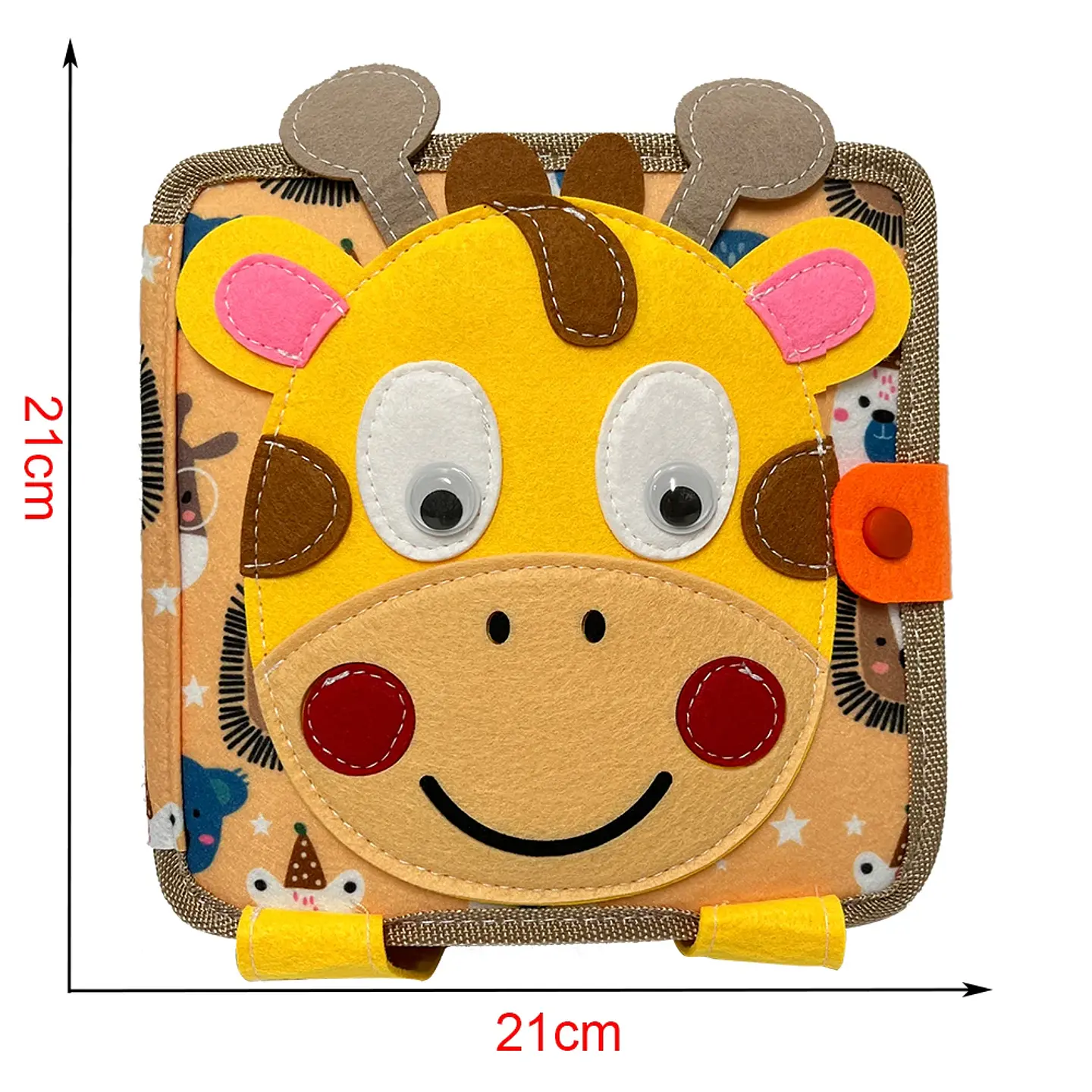Felt Busy Book Montessori Giraffe Quiet Book for Fine Motor Skills 16