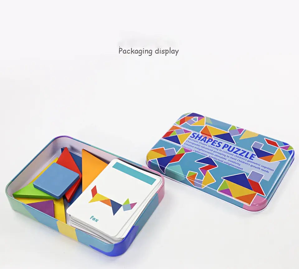 Wooden Tangram Puzzle Montessori Building Blocks Learning Game 20