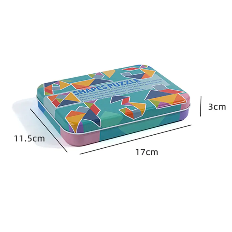 Wooden Tangram Puzzle Montessori Building Blocks Learning Game 21