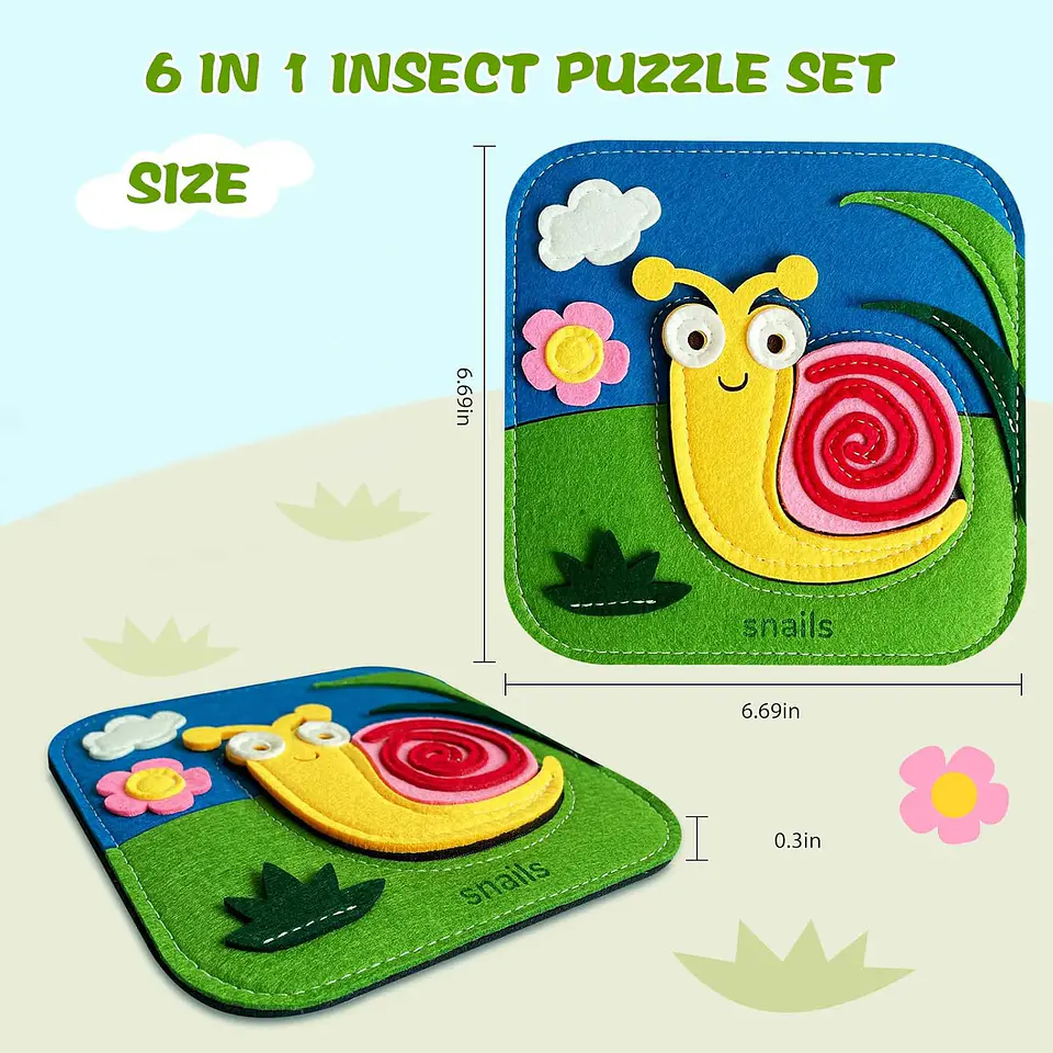 Felt Busy Book Montessori Giraffe Quiet Book for Fine Motor Skills 22