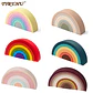 Silicone Building Blocks – Montessori Rainbow Soft Stacking Toy for Babies - Thumbnail 21