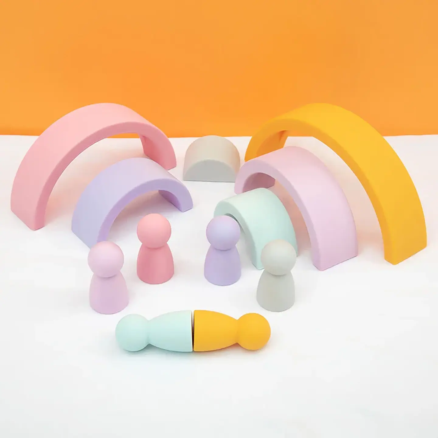 Silicone Building Blocks – Montessori Rainbow Soft Stacking Toy for Babies 24