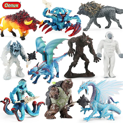 Oenux Mythical Creatures & Dinosaur Figures PVC Animal Model Collection for Kids