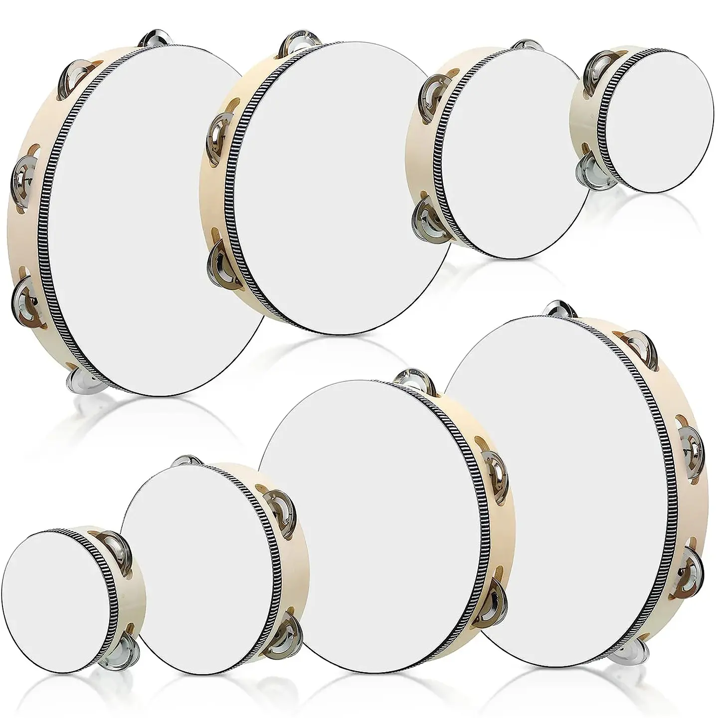 Tambourin en bois – Instrument de percussion éducatif pour enfants 1