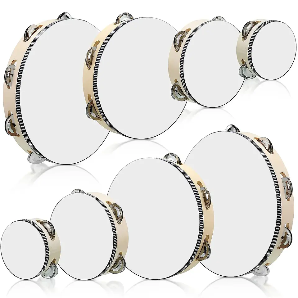 Tambourin en bois – Instrument de percussion éducatif pour enfants 1