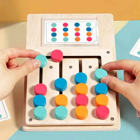 Montessori Wooden Color Matching Game Logic & Memory Board for Kids