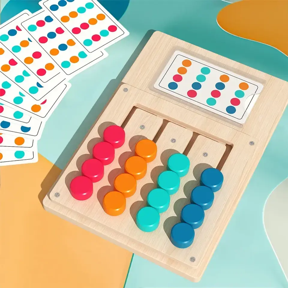 Montessori Wooden Color Matching Game Logic & Memory Board for Kids 2