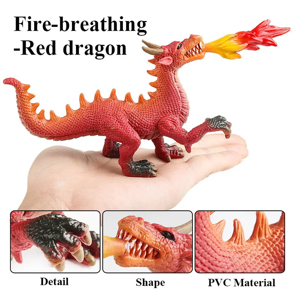 Oenux – Figurines de dragon et de phénix mythiques : modèles de créatures fantastiques en PVC pour enfants 3