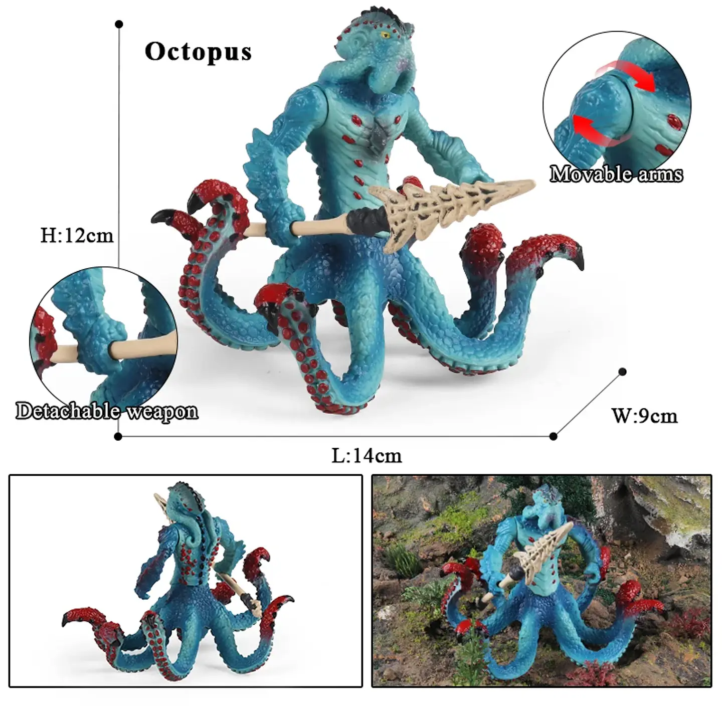 Oenux – Collection de figurines d'animaux en PVC pour enfants : créatures mythiques et dinosaures 4