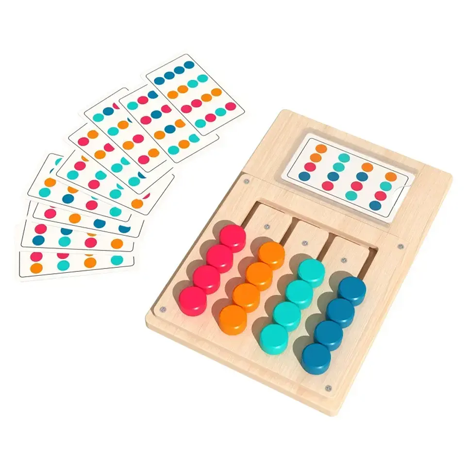 Montessori Wooden Color Matching Game Logic & Memory Board for Kids 5