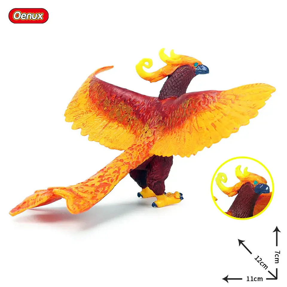 Oenux – Figurines de dragon et de phénix mythiques : modèles de créatures fantastiques en PVC pour enfants 7