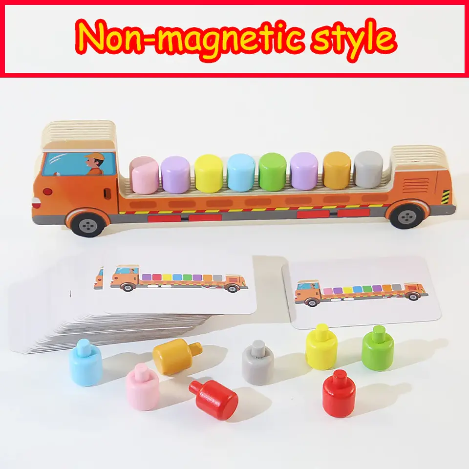 Montessori Magnetic Caterpillar Puzzle  Wooden Color & Shape Matching Board for Kids 8