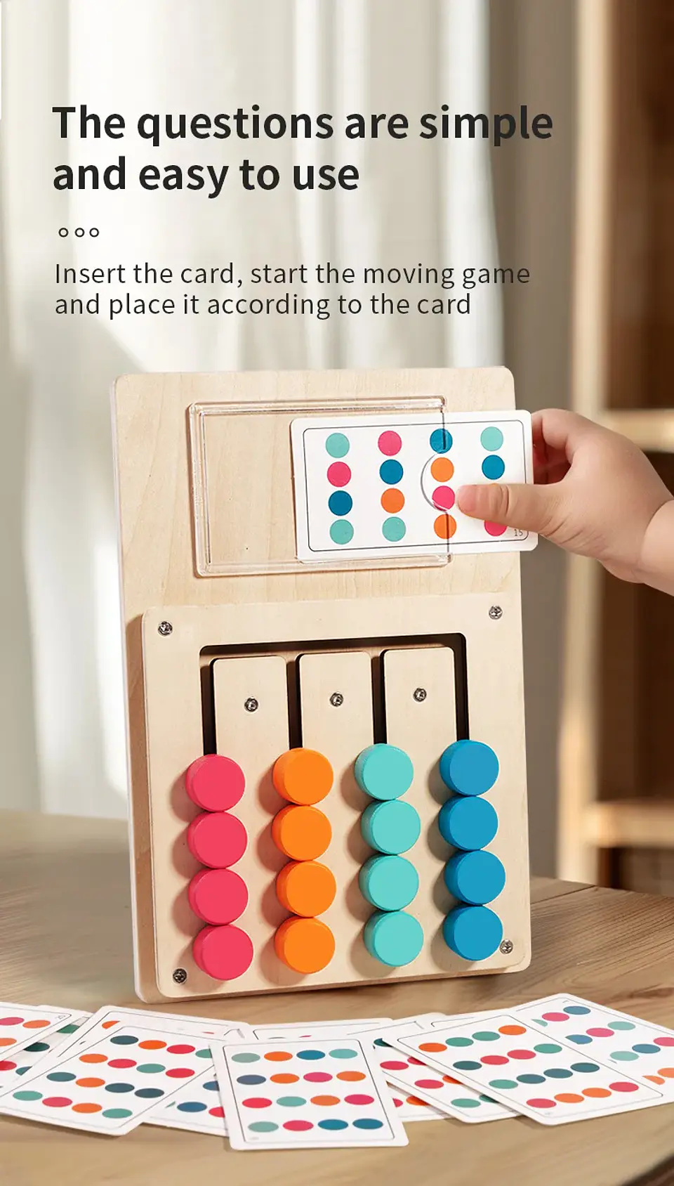 Montessori Wooden Color Matching Game Logic & Memory Board for Kids 8