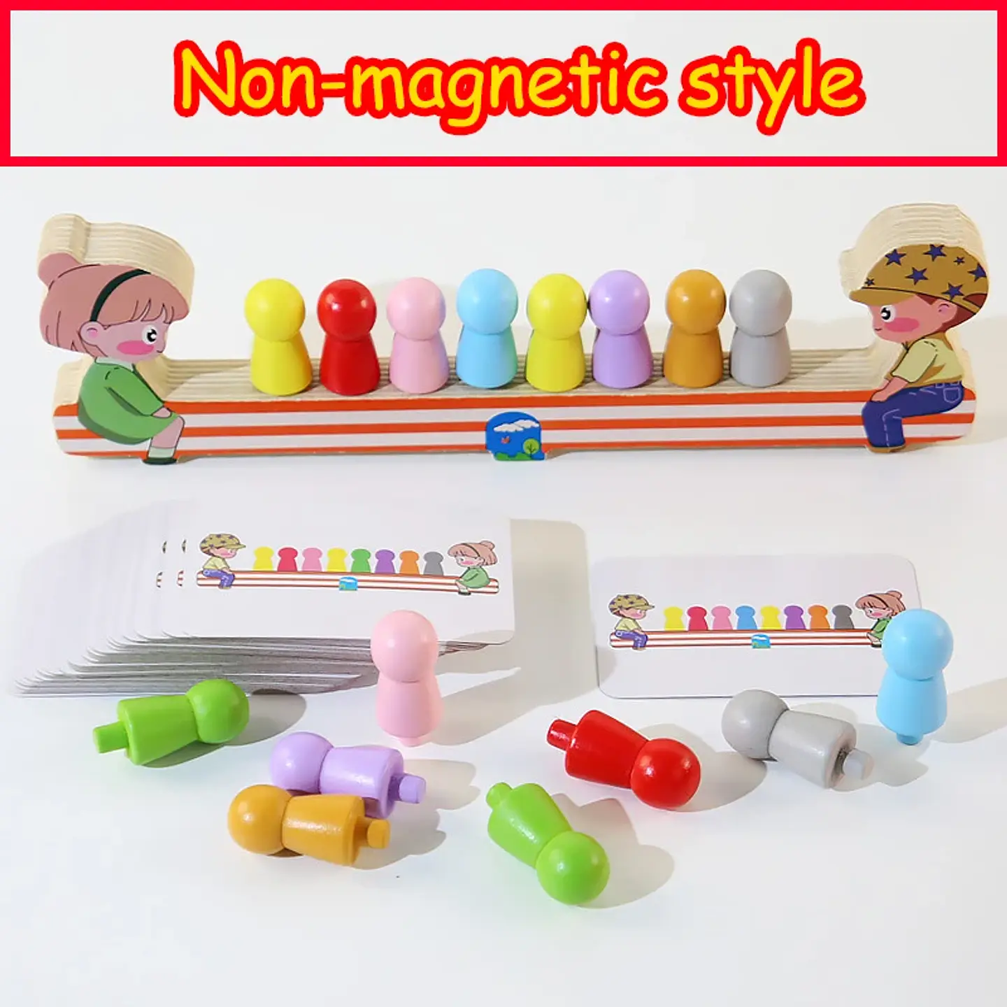 Montessori Magnetic Caterpillar Puzzle  Wooden Color & Shape Matching Board for Kids 10