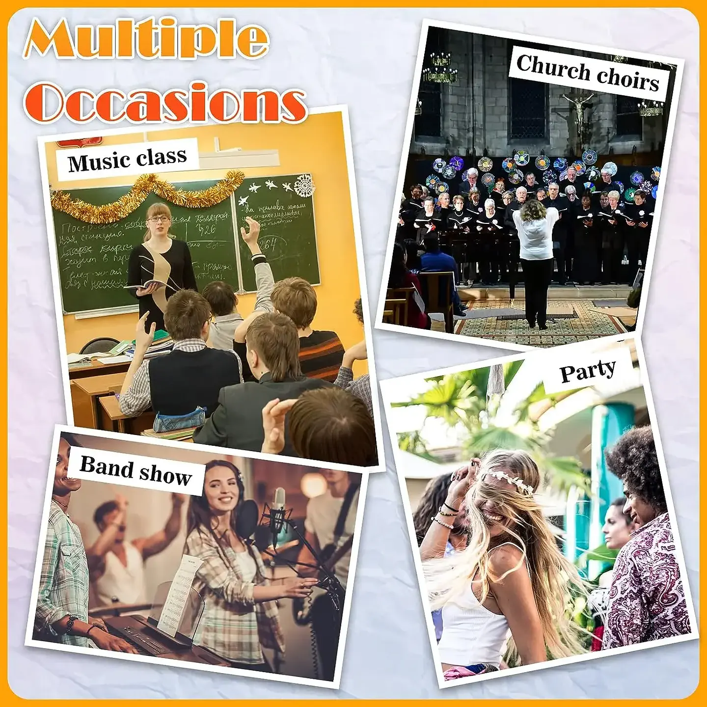 Tambourin en bois – Instrument de percussion éducatif pour enfants 6