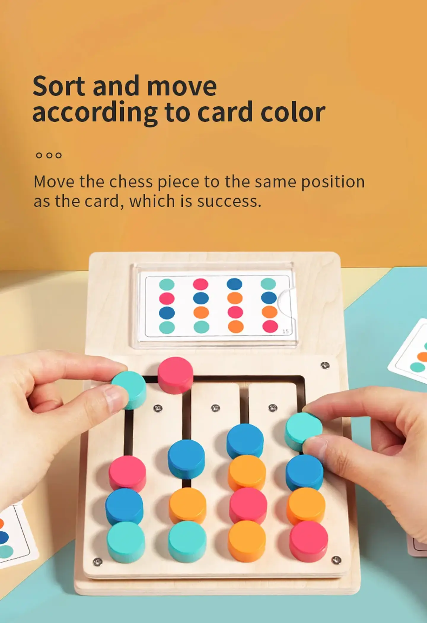 Montessori Wooden Color Matching Game Logic & Memory Board for Kids 9