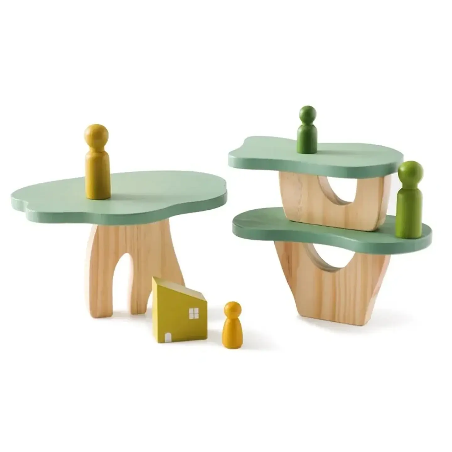 Montessori Wooden Forest Stacking Blocks Balancing & Threading Toy for Kids 7