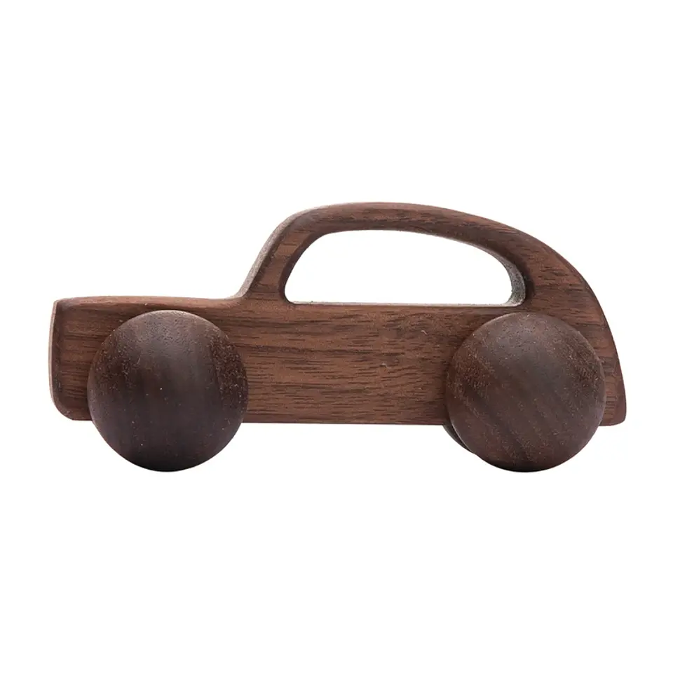 Wooden Beech Car Toy Montessori Wooden Vehicle for Fine Motor Skills & Imaginative Play 7