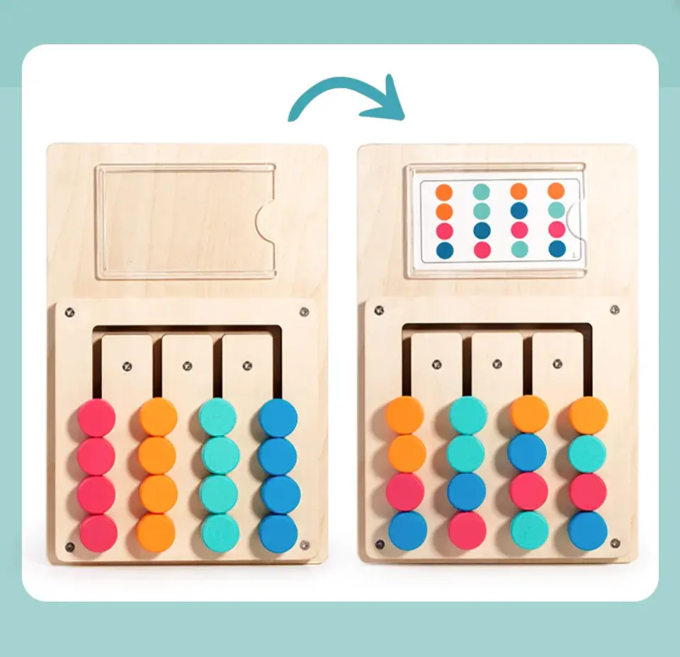 Montessori Wooden Color Matching Game Logic & Memory Board for Kids 10