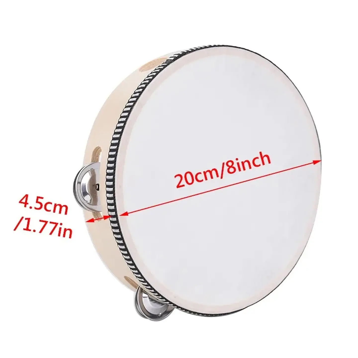 Tambourin en bois – Instrument de percussion éducatif pour enfants 8