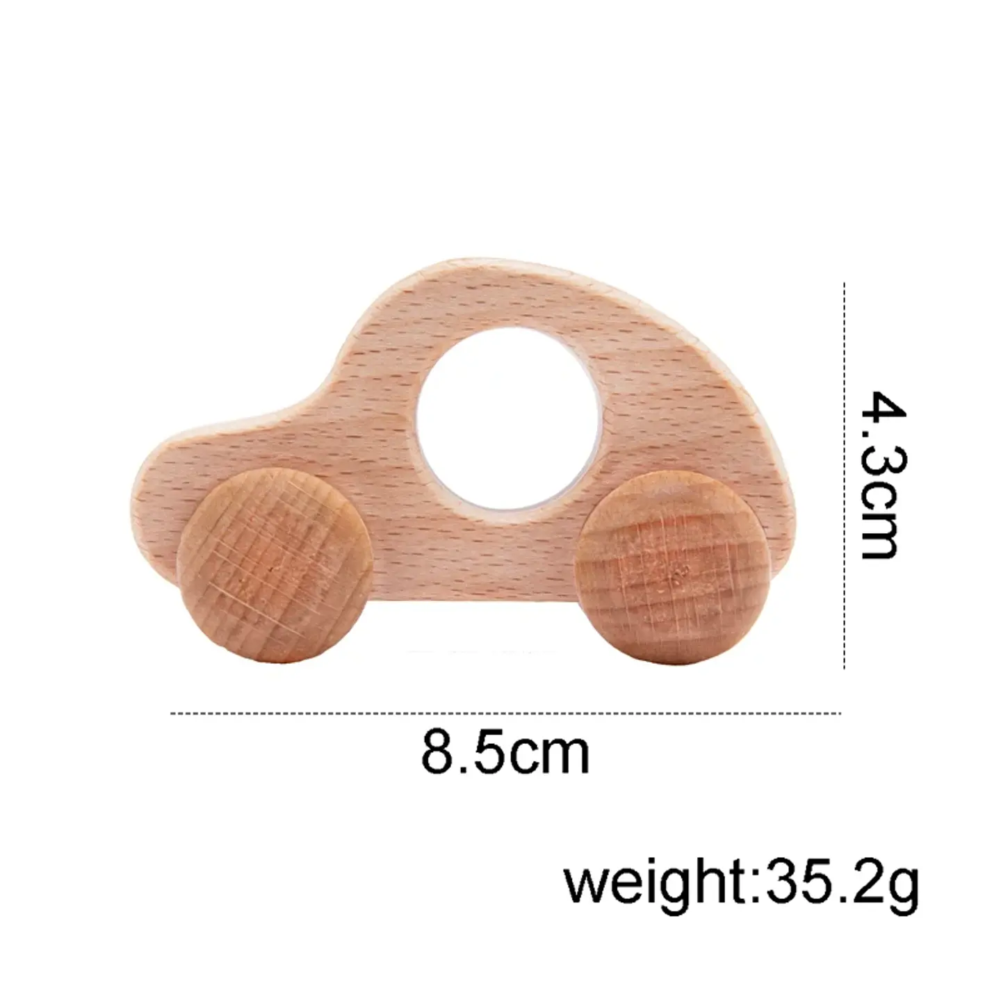 Wooden Beech Car Toy Montessori Wooden Vehicle for Fine Motor Skills & Imaginative Play 8