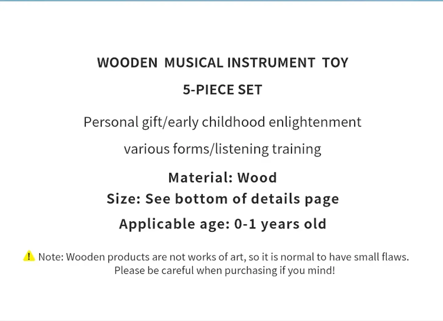 Ensemble d'instruments de musique en bois pour bébés – Lot de 5 jouets musicaux sensoriels Montessori pour enfants 10