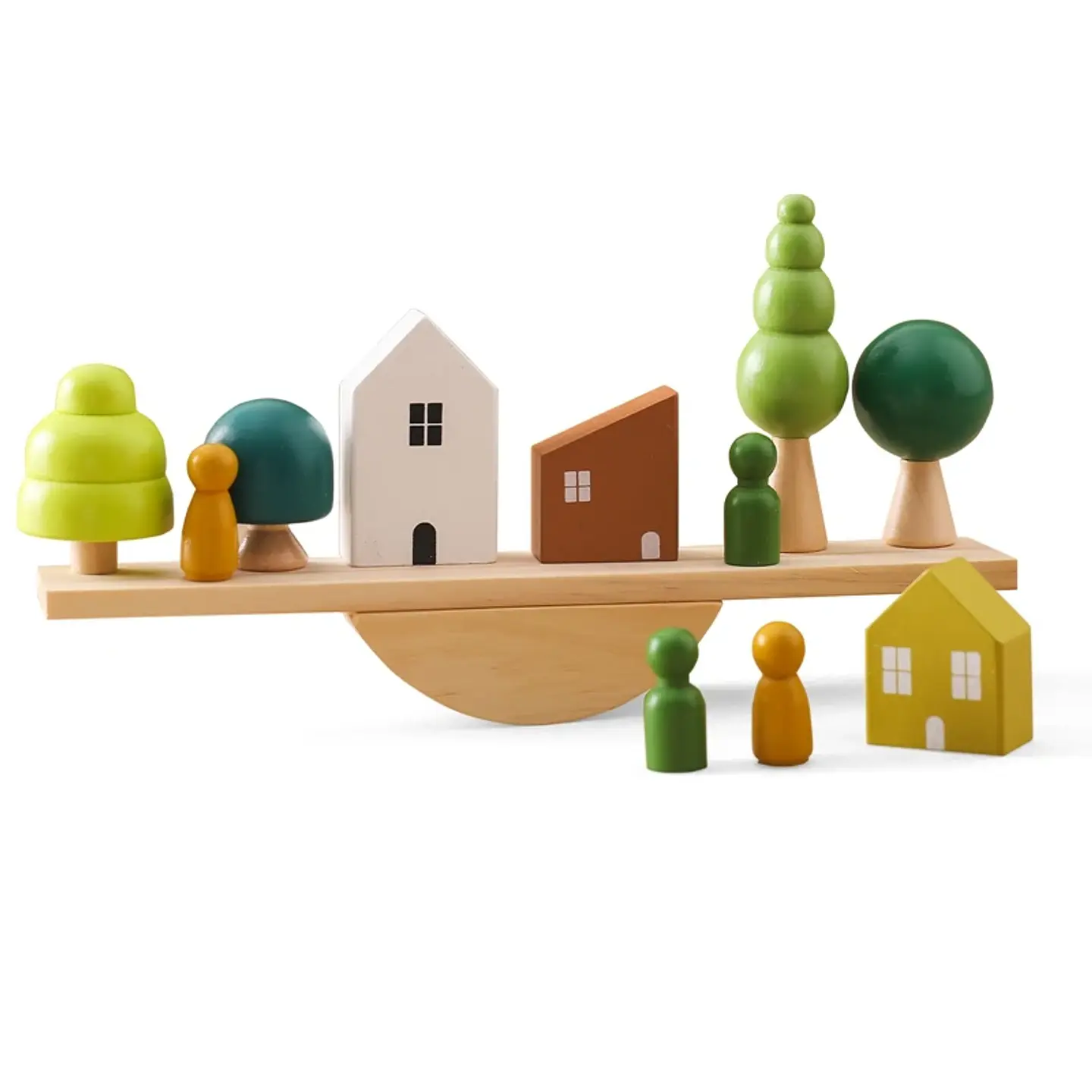 Montessori Wooden Forest Stacking Blocks Balancing & Threading Toy for Kids 10