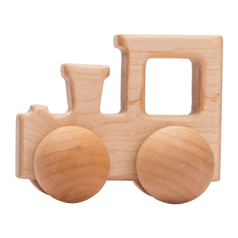 Wooden Beech Car Toy Montessori Wooden Vehicle for Fine Motor Skills & Imaginative Play 11