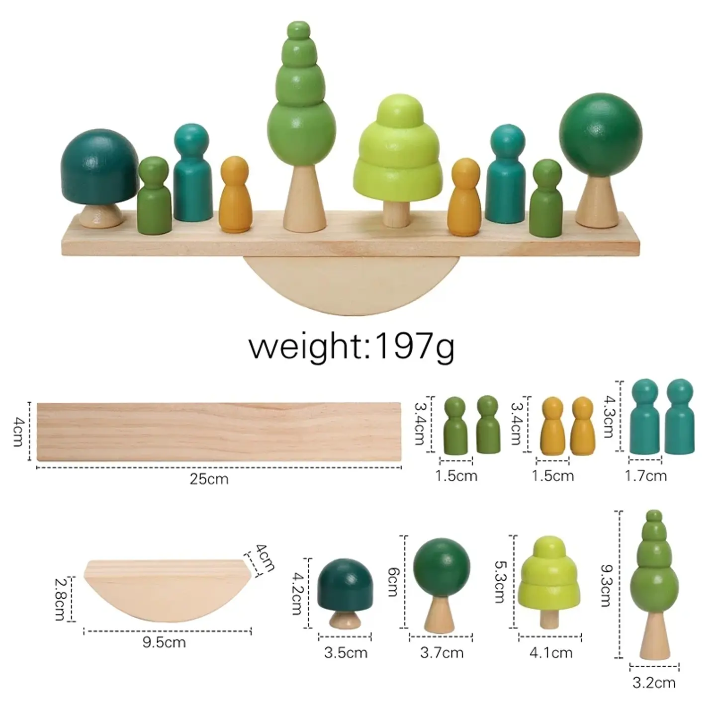 Montessori Wooden Forest Stacking Blocks Balancing & Threading Toy for Kids 11