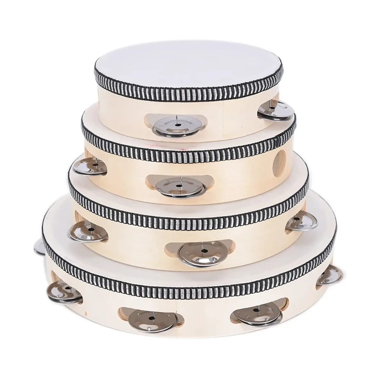Tambourin en bois – Instrument de percussion éducatif pour enfants 12