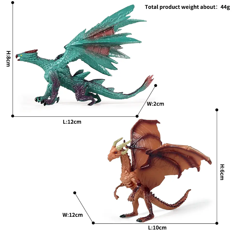 Oenux – Figurines de dragon et de phénix mythiques : modèles de créatures fantastiques en PVC pour enfants 17