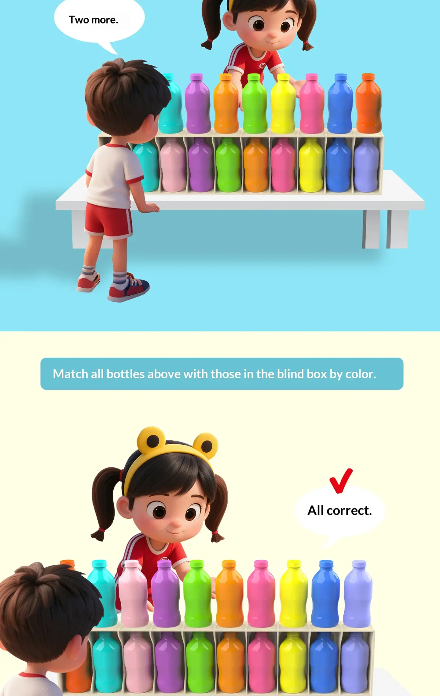 Color Memory Bottle Matching Game Educational Brain Training Toy for Kids 14
