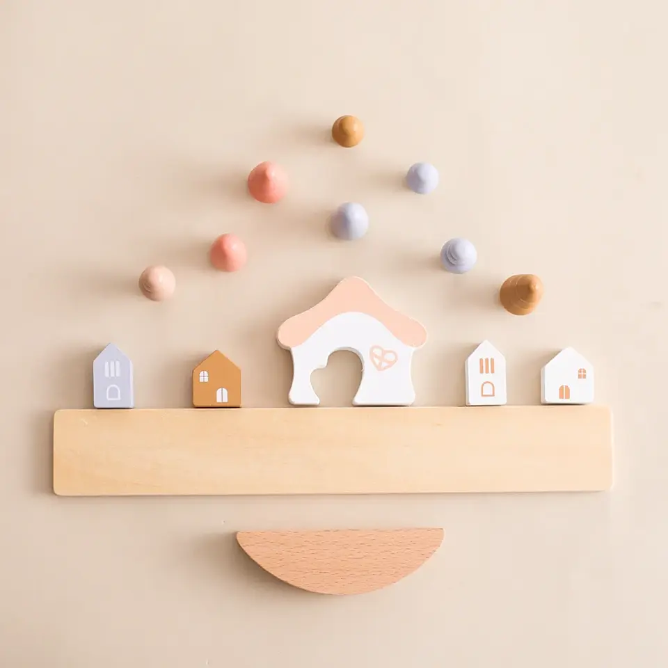 Montessori Wooden Forest Stacking Blocks Balancing & Threading Toy for Kids 20