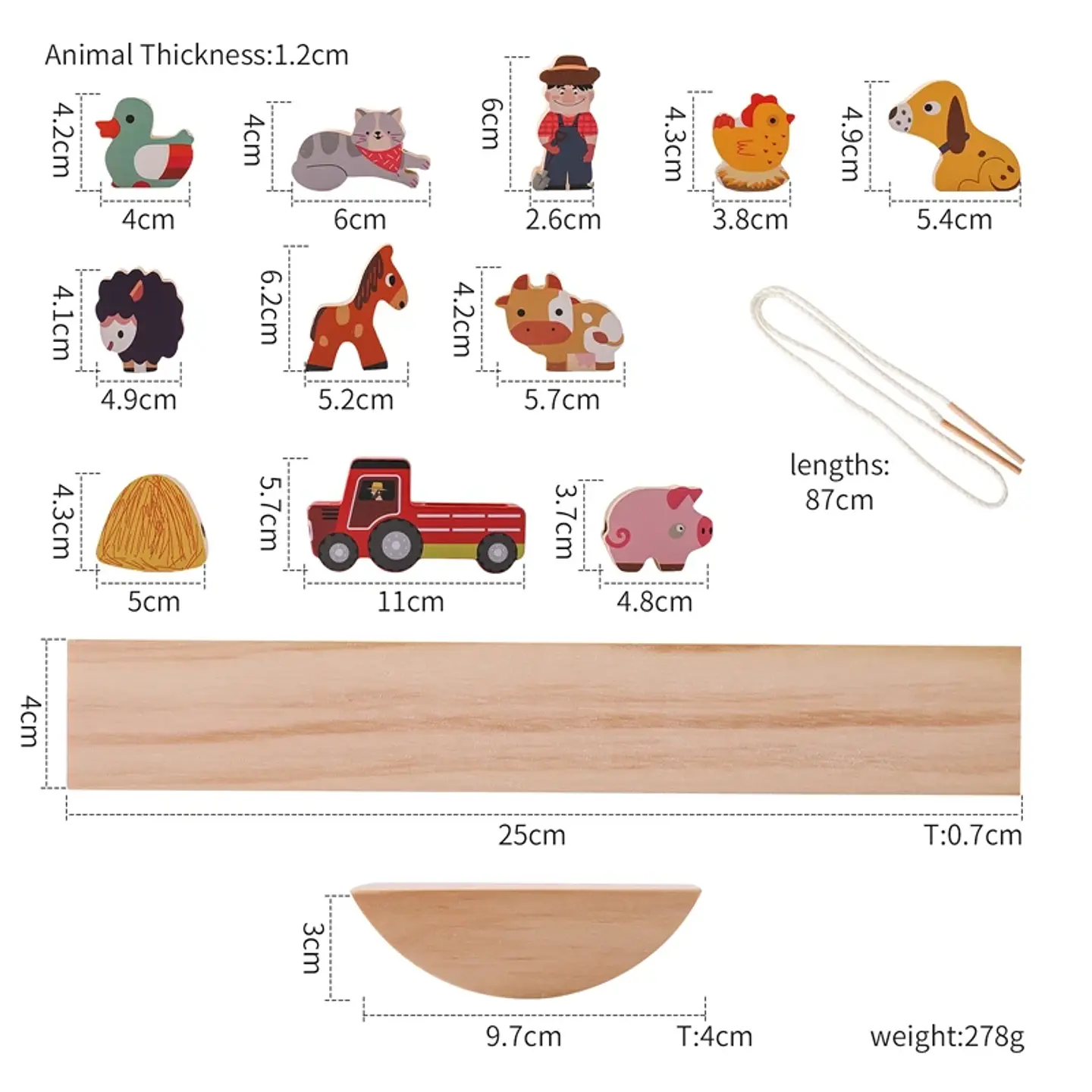 Montessori Wooden Forest Stacking Blocks Balancing & Threading Toy for Kids 21