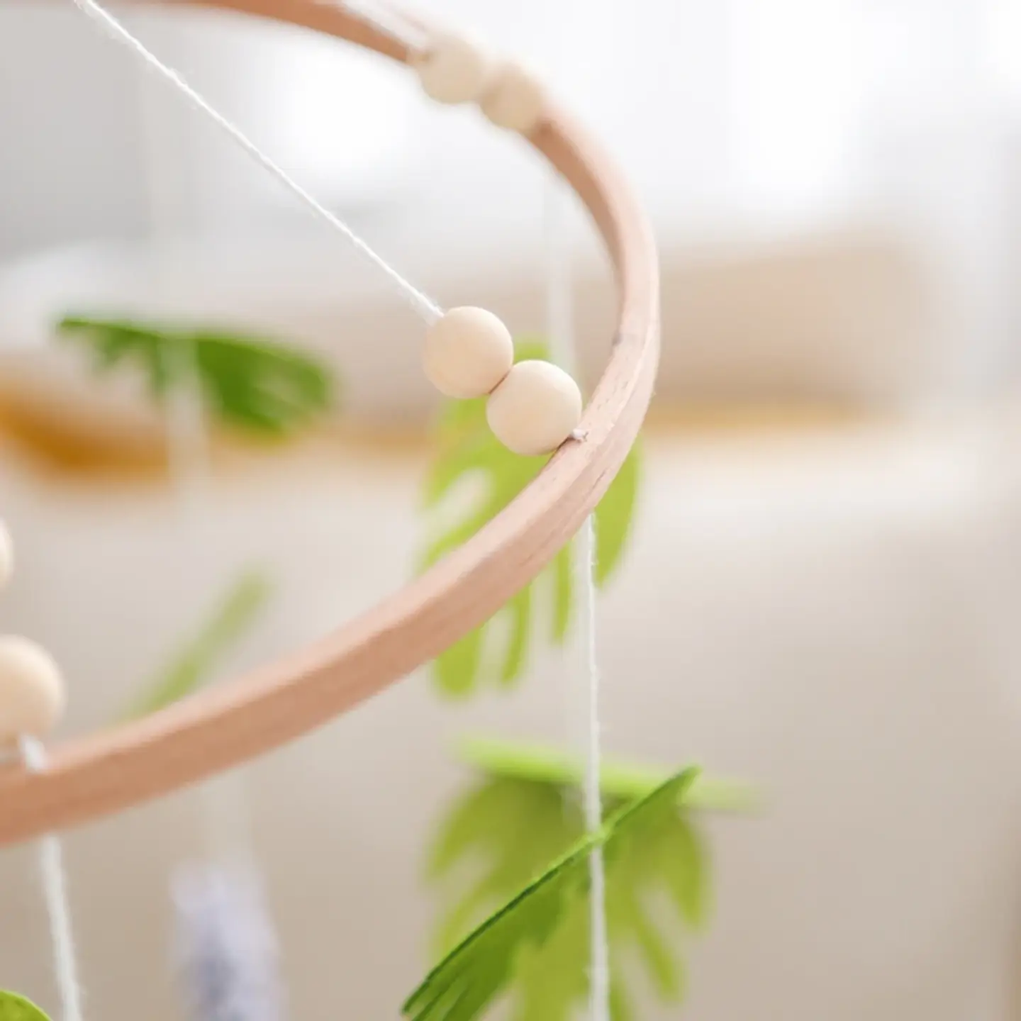 Wooden Baby Crib Mobile Felt Forest Animal Hanging Mobile for Newborns 26
