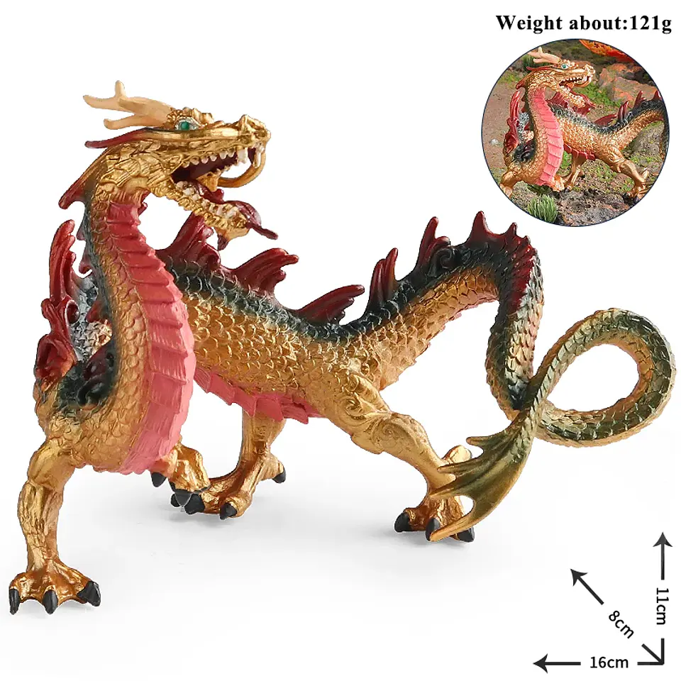 Oenux – Figurines de dragon et de phénix mythiques : modèles de créatures fantastiques en PVC pour enfants 25