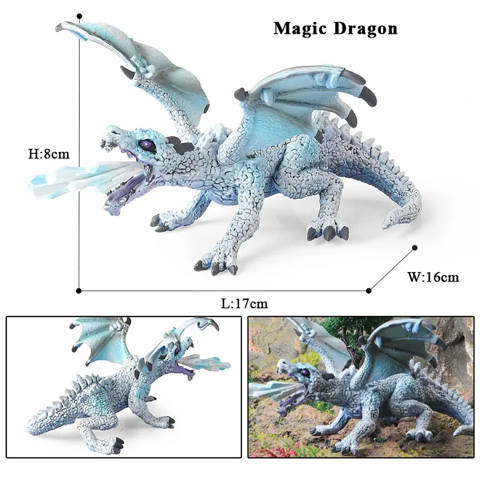 Oenux – Figurines de dragon et de phénix mythiques : modèles de créatures fantastiques en PVC pour enfants 29