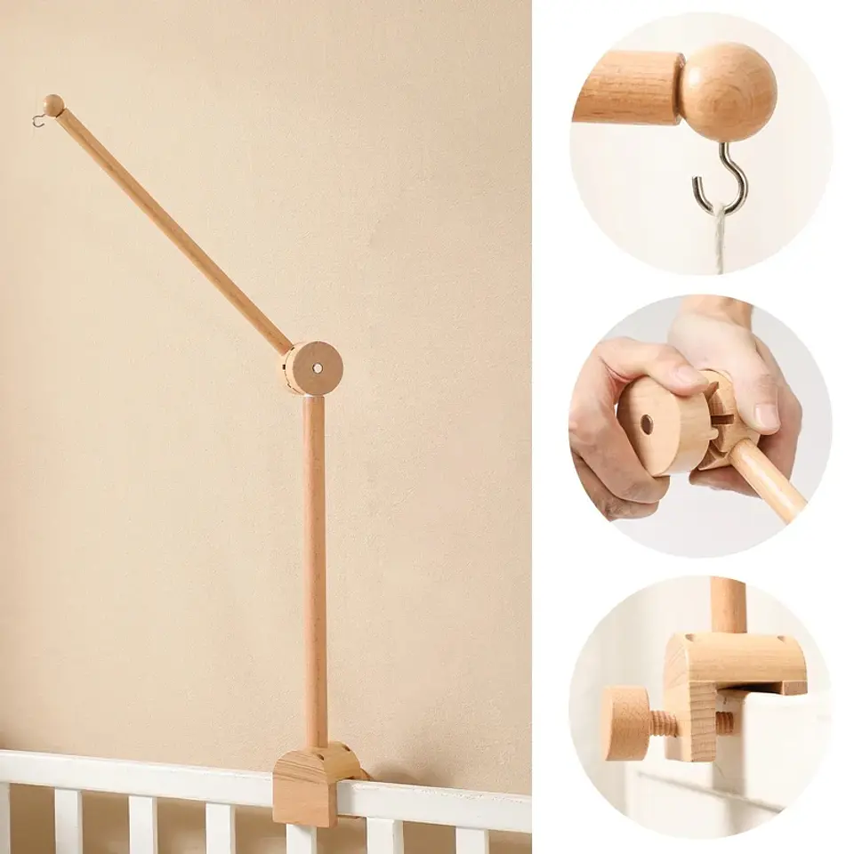 Wooden Baby Crib Mobile Felt Forest Animal Hanging Mobile for Newborns 41