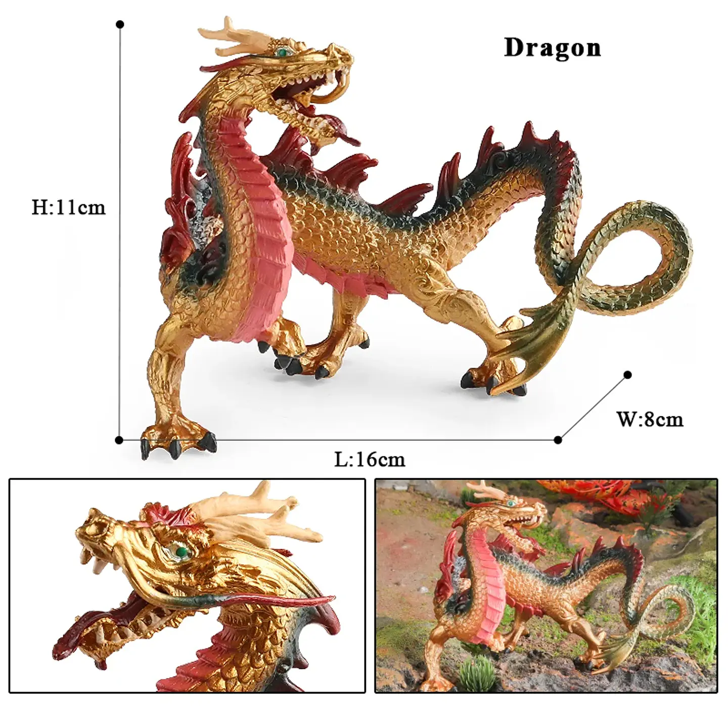 Oenux – Figurines de dragon et de phénix mythiques : modèles de créatures fantastiques en PVC pour enfants 40