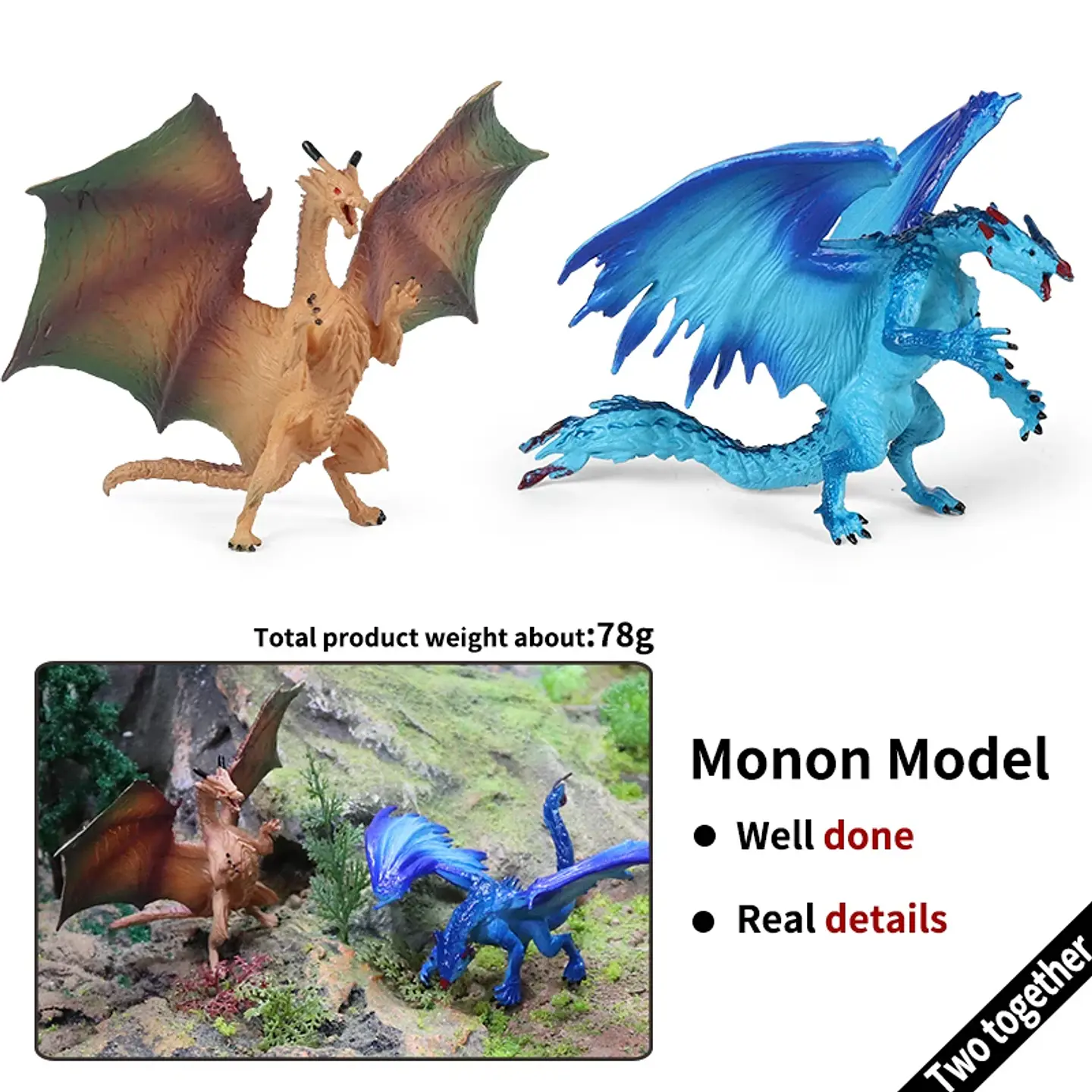 Oenux – Figurines de dragon et de phénix mythiques : modèles de créatures fantastiques en PVC pour enfants 47