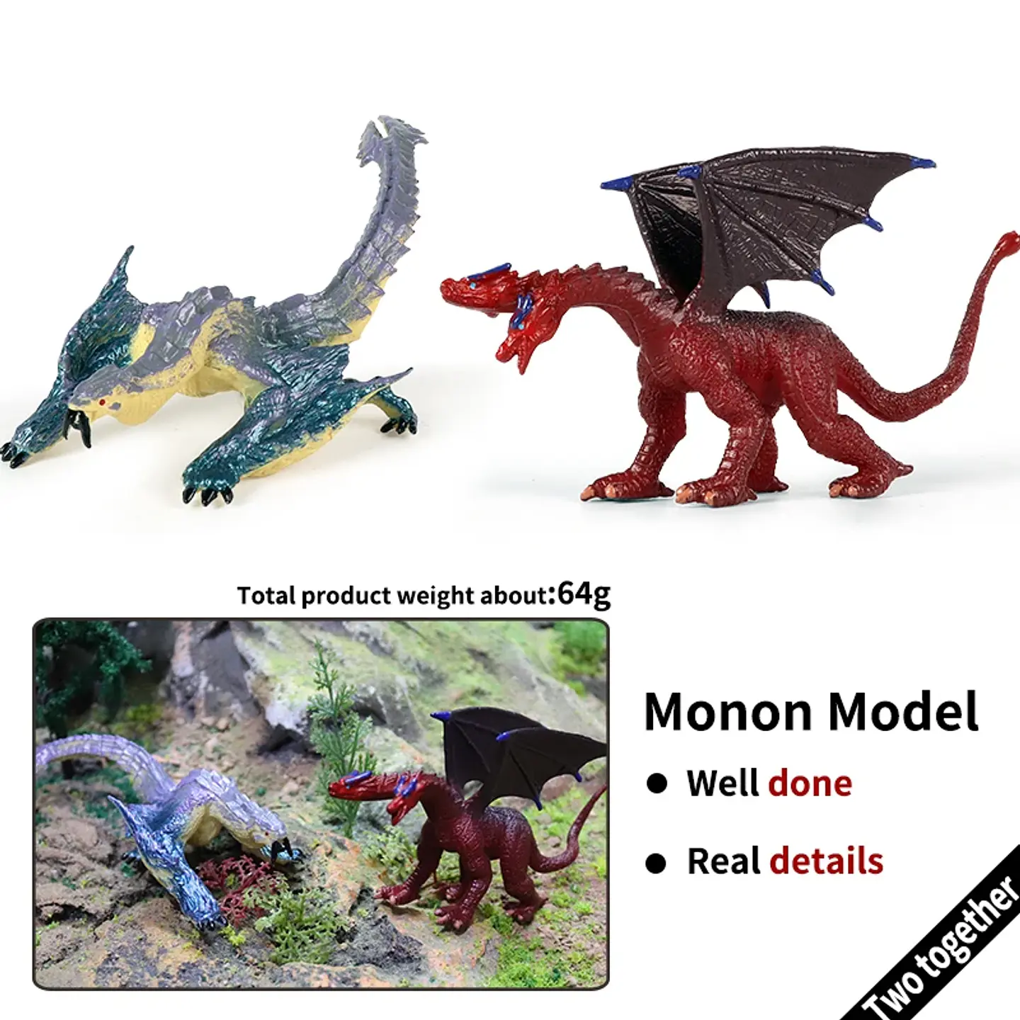 Oenux – Figurines de dragon et de phénix mythiques : modèles de créatures fantastiques en PVC pour enfants 48